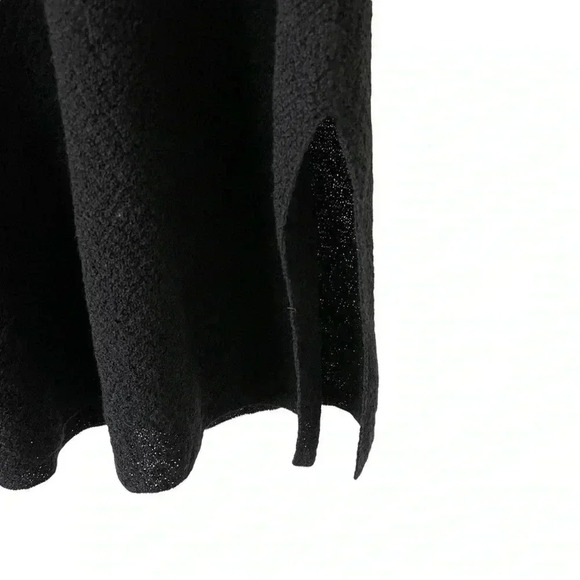 Eileen Fisher Black Tunic Sweater Small Scoopneck Half Sleeves Wool Classic - Picture 6 of 8